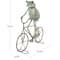 19.5" Frog on Bicycle Metal Garden Sculpture with Gold Accents